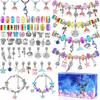 112pcs Cherry Blossom Deer Crystal Beads Kids Bracelet DIY Craft Kit Alloy Animal Themed Jewelry Making Set