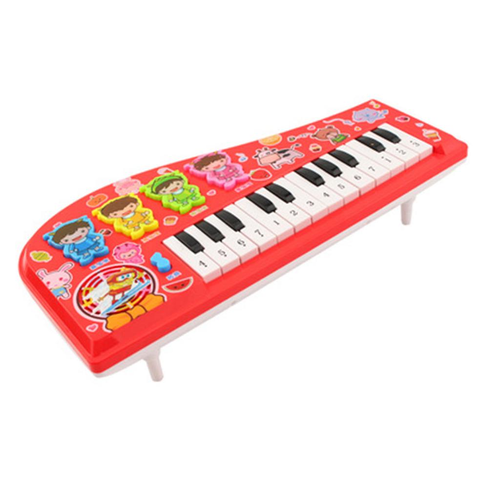 Kids Piano Toy Keyboard Cartoon Multi Function Electronic Instrument for Beginners Red