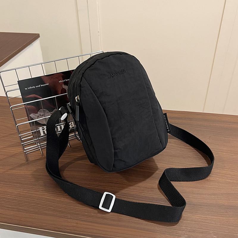 Bag Crossbody Simple With Solid Color And Letter Embroidery Design Daily For