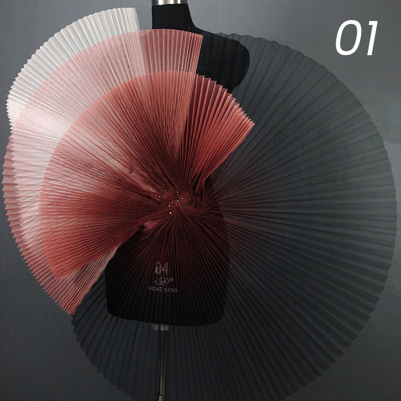 Stiff Accordion Pleated Mesh Tulle Fabric Gradient Pleated Designer Fabric For DIY Sewing Bubble Skirts Fashion Dress Background