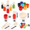 Wooden Classification Game Set, Rainbow Ball and Cup Color Classification Game, Fine Action Learning Toy, Puzzle Education Toy, Sensory Toy