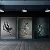 Black and White Angel Dancer Ballerina Posters Canvas Print Paintings Ballerina Dancing Mural Wall Art Pictures Home Room Decor
