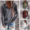 Women S Solid Color Hooded Zip Up Long Sleeve Loose Sweatshirt