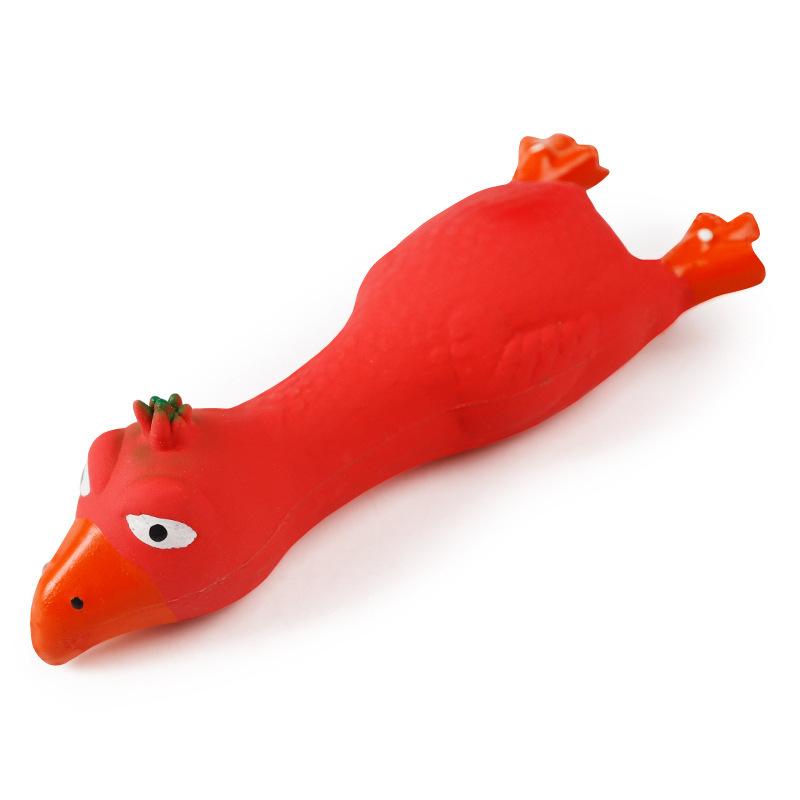 

Squeaky Chicken Latex Shaped Toy Versatile Entertaining Ideal Pet Playtime красный