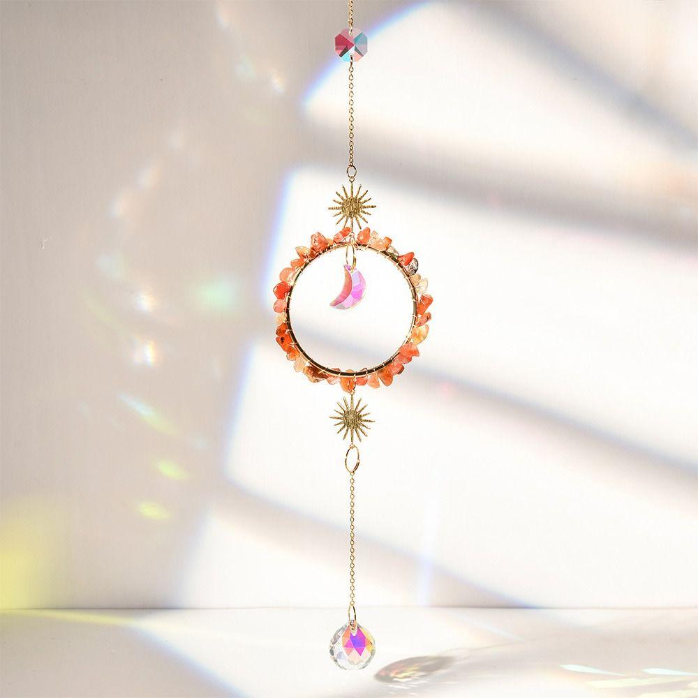 

Natural Sun Catcher Rotating Rainbow Wind Chime Craft Crystal Pendant Gift синій