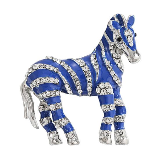 Brooch Horse-Themed Zine Alloy Brooch with Inlaid Crystals Enamel Faux Pearls Fairy Tale Badge Artistic Accessories