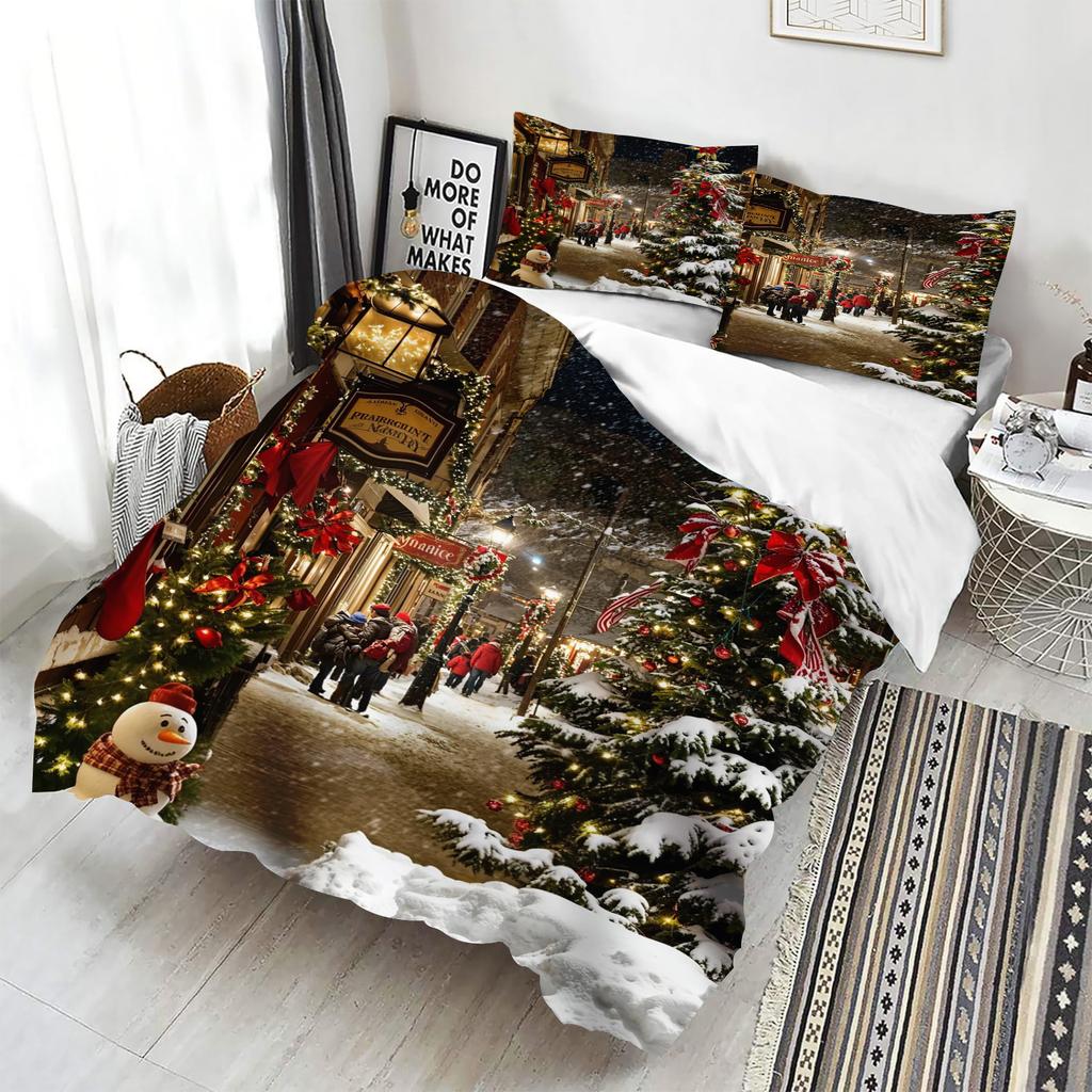 Comforter Christmas Home Bedroom Comforte Nordic Polyester Material Suitable For Children And Adults 3-Piece Set