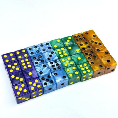 6 Yüzlü Oyun Zarları 16Mm Akrilik D6 Zar Seti Dnd, Rpg, Masa Oyunu veya Matematik Öğretimi İçin, Aventurin İzlenimli Zarlar