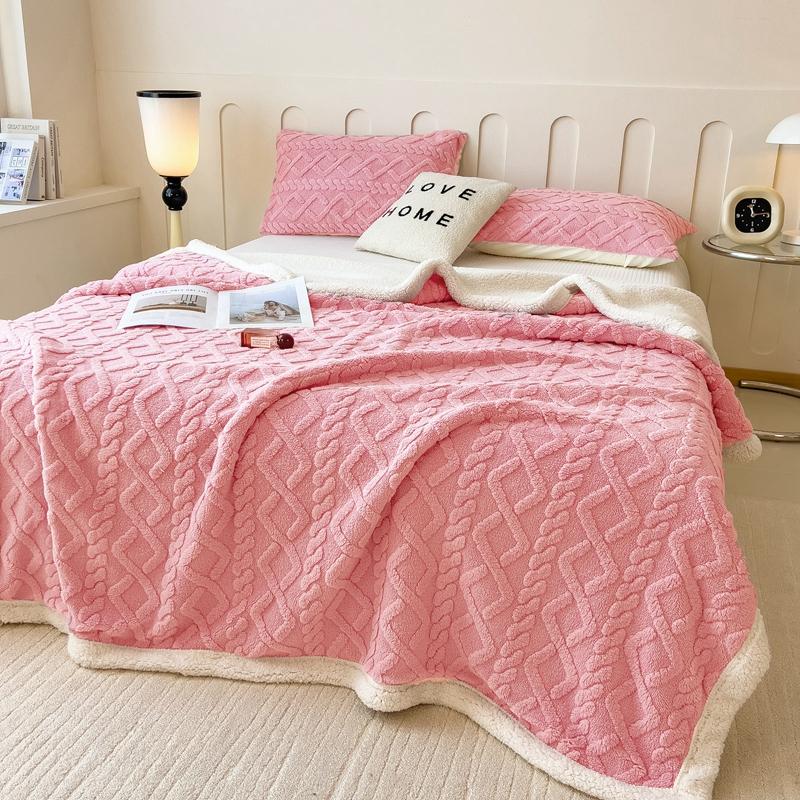 Super Soft Throw Blanket Premium Flannel Fleece 3D Jacquard Lightweight Bed Blanket Fluffy Cozy Blanket for Couch, Sofa, Chair