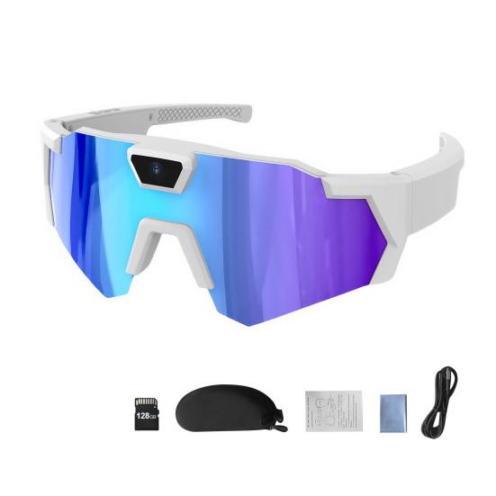 POV Glasses with Memory Card 4K Smart Baseball Sunglasses with Camera Photos Audios Videos Recording Lightweight Men Women Camera Wearable Eyewear