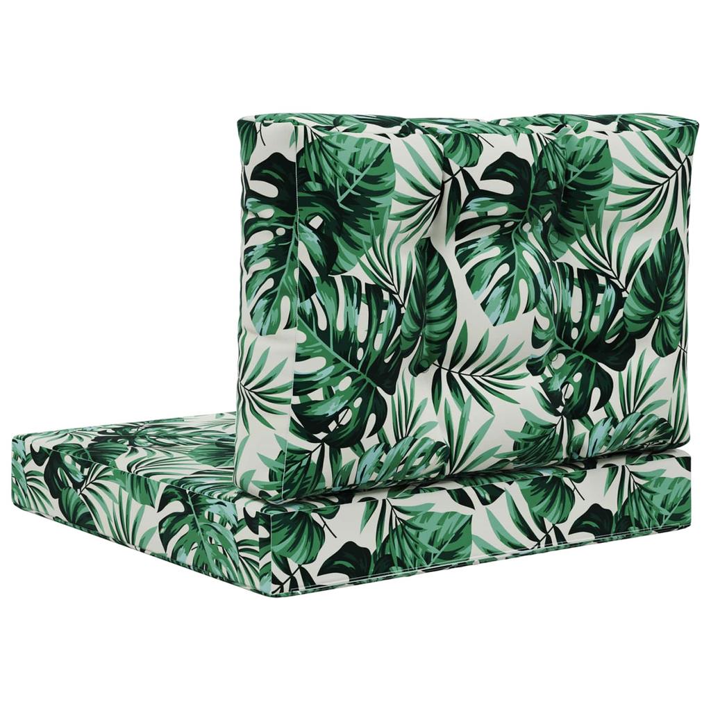 Outdoor Sofa Cushion Set 2 pcs Leaf Pattern Polyester