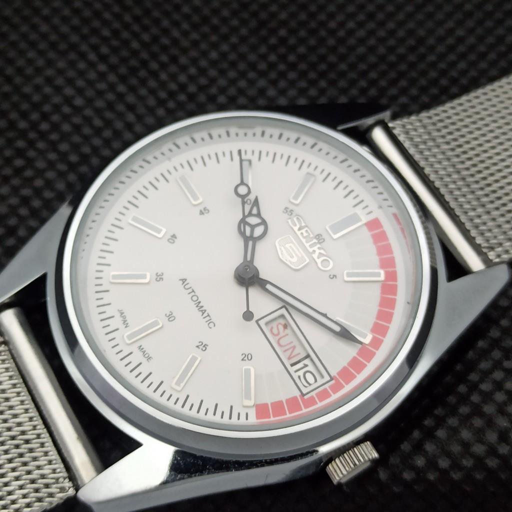 REFURBISHED VINTAGE SEIKO 5 AUTOMATIC JAPAN MENS D/D WHITE WATCH 528-a277005-7 Seikoa277005