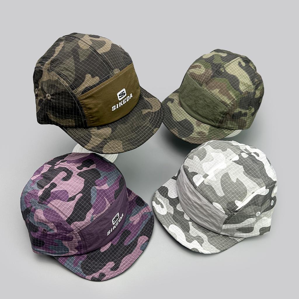 Quick-drying camouflage letter embroidery flat-brimmed baseball cap men's and women's sunshade outdoor camping light board cap