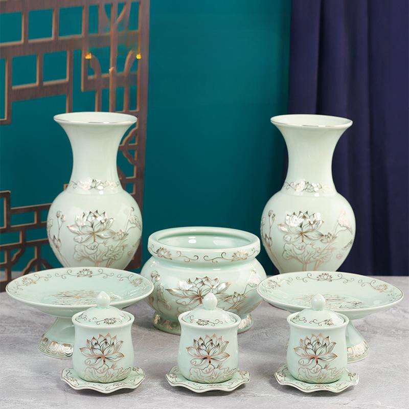 1pc Ceramic Buddhist Tools Household Indoor Water Supply Cup Vase Ornaments Temple Decoration Sacrificial Supplies Feng Shui