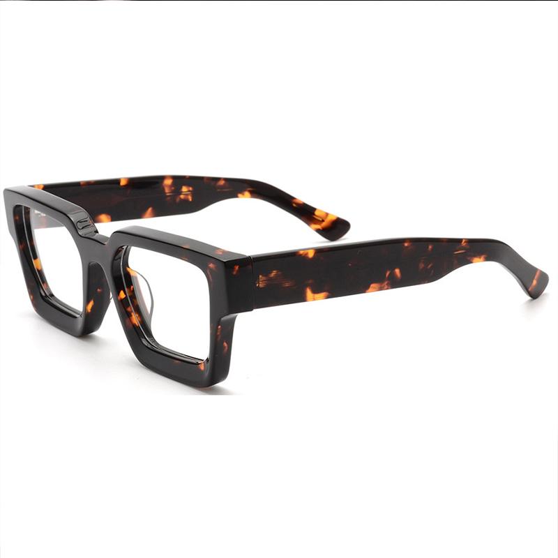 Reading Eyewear Blue Light Rectangular Oversized Spectacle Unisex Transparent Blocking Acetate Presbyopic Square Presbyopic Thick Clear Fashiona