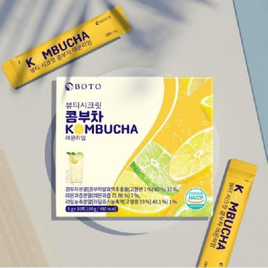BOTO Beauty Secret Kombucha Lemon & Lime Flavor 1box/ 5gX30 Sticks