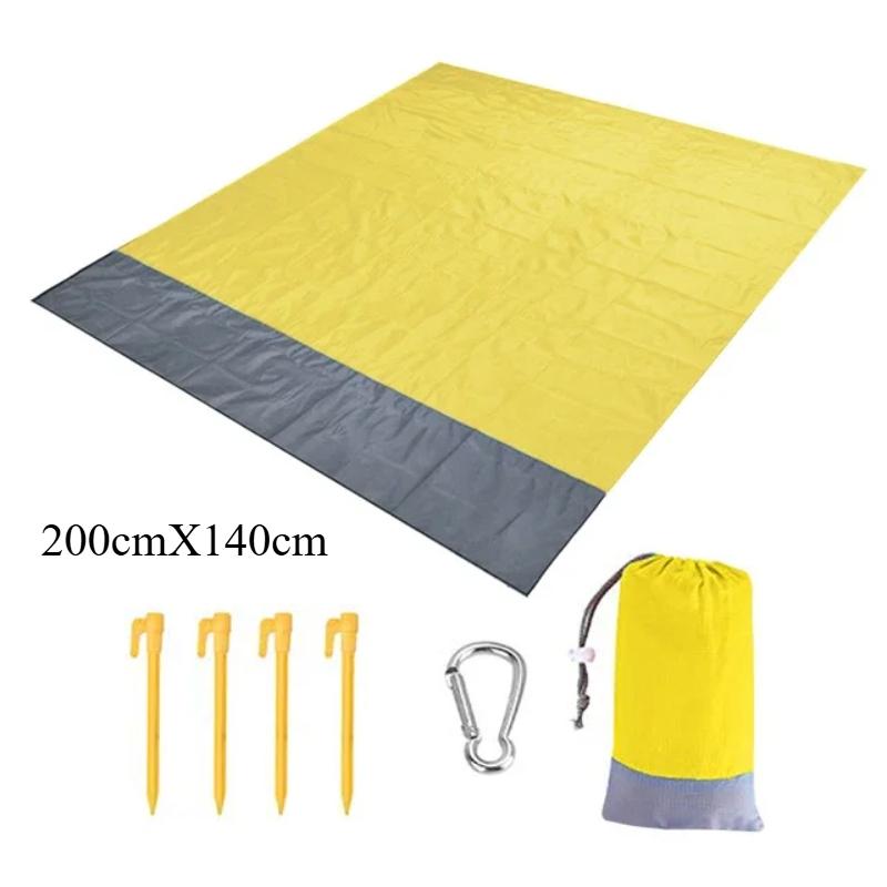 200x210cm Waterproof Pocket Beach Mat Folding Camping Sand Free Blanket Mattress Portable Lightweight Mat Outdoor Picnic Mat