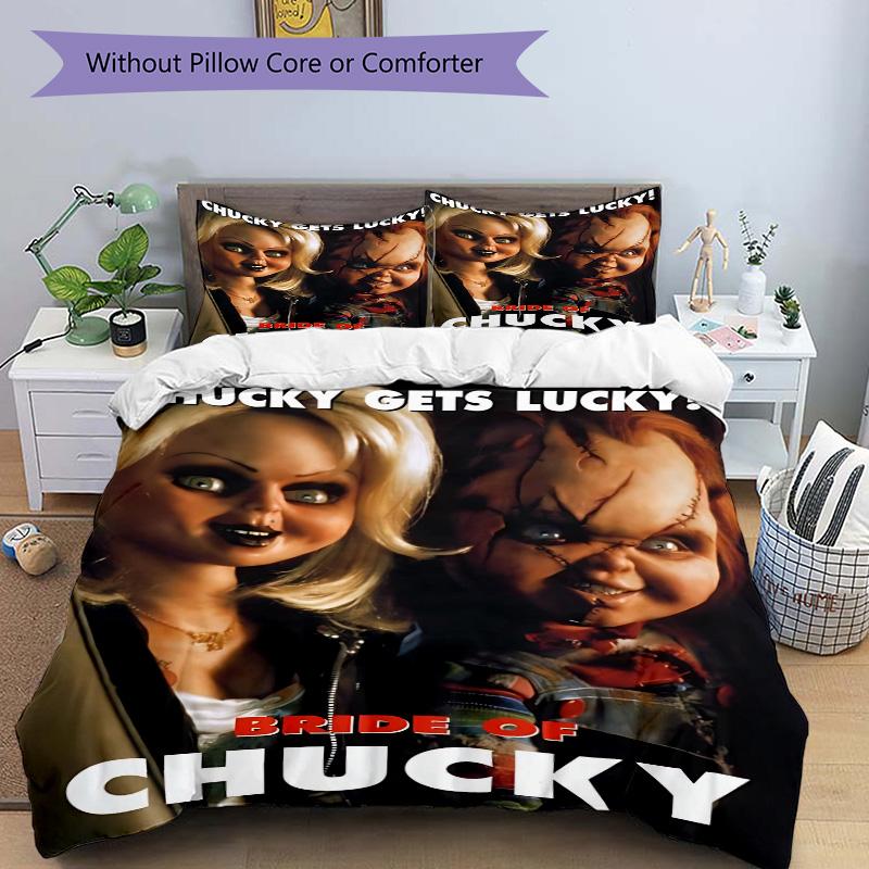 Chucky'S Lucky Adventure Print 3Pcs Bedding Setduvet Cover With 2 Bedropillowcase Home Birthday Gift