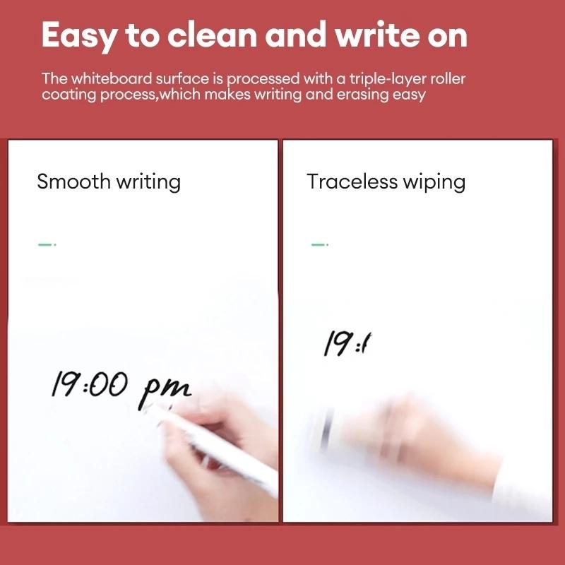 Wall-Mounted Double-Sided Magnetic Aluminum Whiteboard With Two Magnets And Whiteboard Marker With Eraser For Teaching Learning