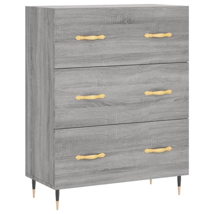 VidaXL Buffet sonoma gris 69,5x34x90 cm bois d'ingénierie 827834