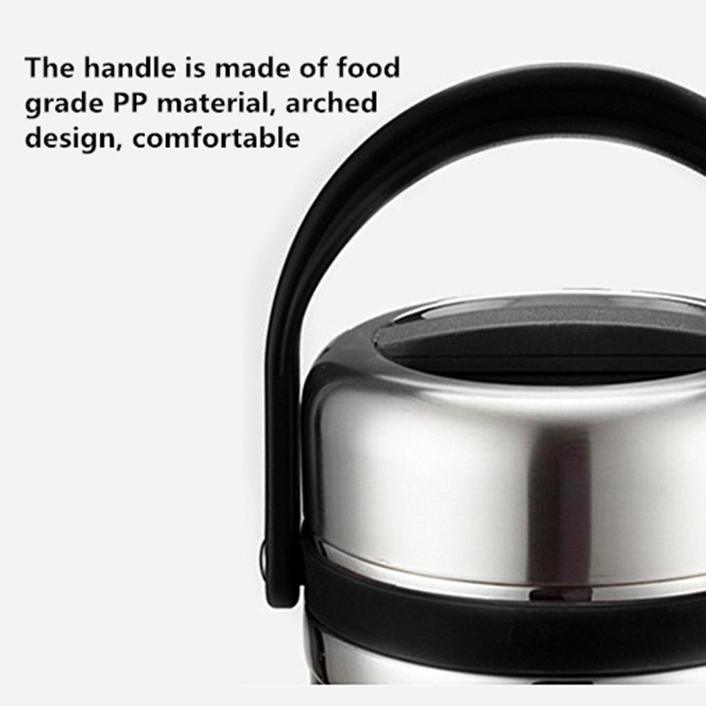 2 Tier Vacuum Insulated Lunch Box Stainless Steel Food Container Storage Thermos