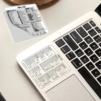Pegatinas de atajos de teclado, guía de referencia rápida de Windows + Word/Excel Pegatinas de atajos de teclado para cualquier computadora portátil Vinilo sin residuos (Claro)