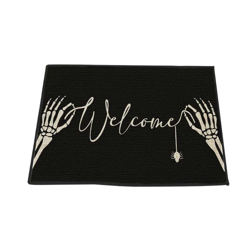 Durable Polyester Halloween Ghostly Floor Mat Halloween Ghostly Castle Pumpkin Mat Multifunctional Halloween Ghostly Mat