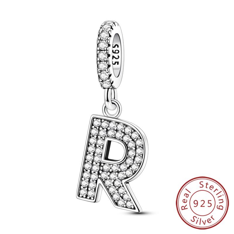 New Charms Beads Pendants Copper 26 Letters A-Z Alphabet Diy Name Beads Fit Original Bracelet Women Jewelry Making