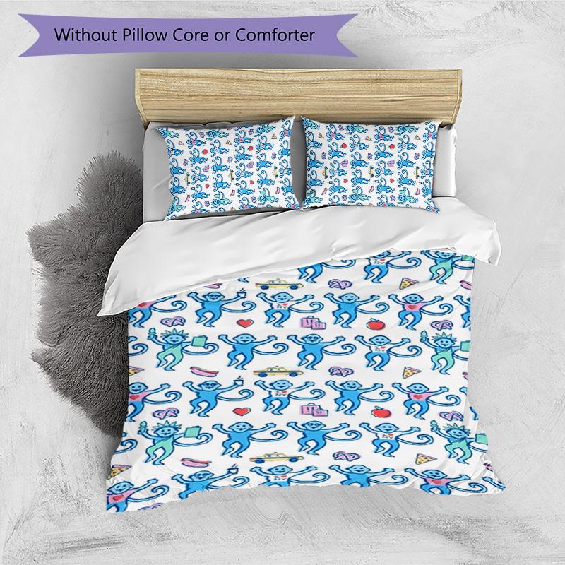 Monkey 3pcs Bedding Set Duvet Cover Closure Includes 1 Duvet Cover & 2 Pillowcases for All Seasons Bedroom Home Dorm Decor