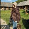 Women Winter Lightweight Down Coat Short Hooded Warm Puffer Jacket Thickened Quilted Outerwear