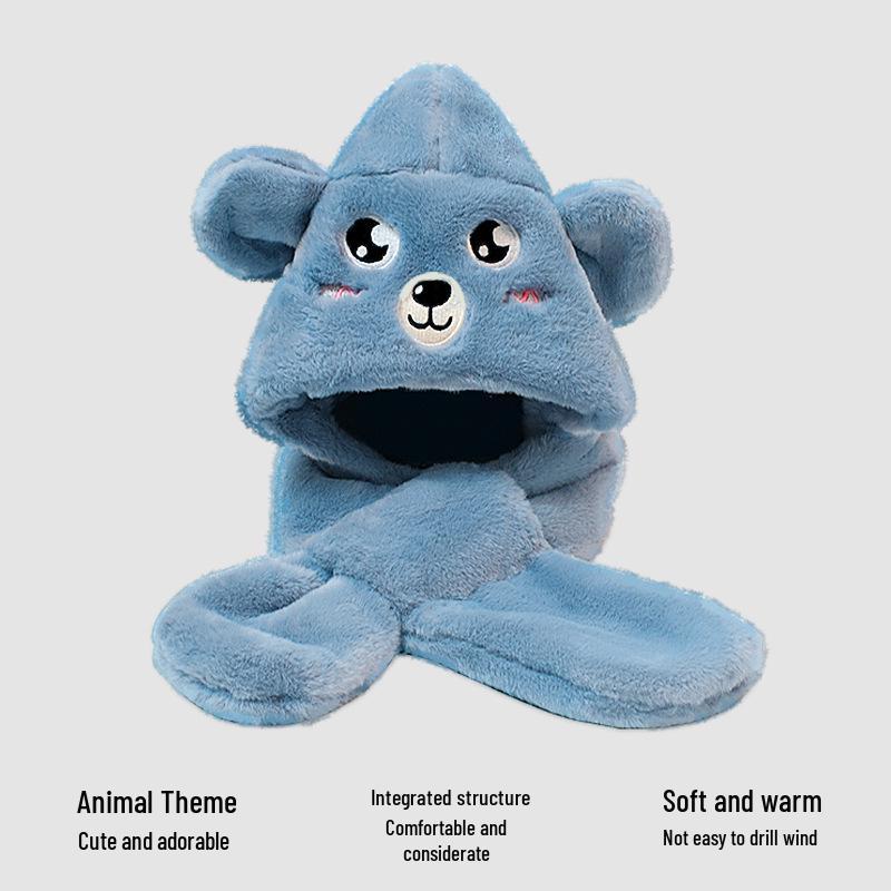 Kids' Windproof Autumn/Winter Hat with Ear Protection & Scarf for Outdoor Cycling
