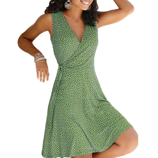 Sukienka damska na lato z dekoltem w serek, bez rękawów, w kształcie litery A, z dużym obszyciem, dopasowana, w dużych rozmiarach, sznurowana, z nadrukiem, wakacyjna, kurortowa, mini sukienka na randkę, zakupy