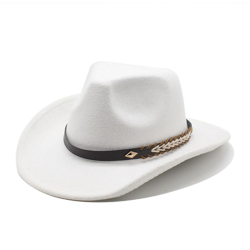 Punk Wool Felt Hat With Wide Brim And Sun Protection For Men And Women In Fall Winter