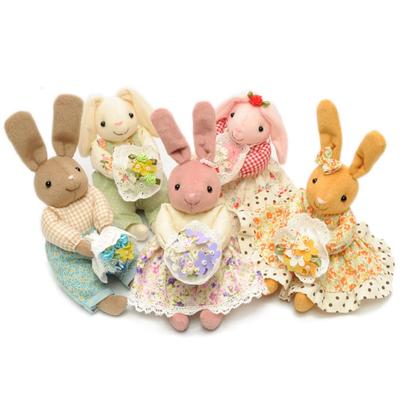 [Koyama] Craft Kit, Small Stuffed Animal, Sitting Flower Rabbit, Set of 5, Comes with Craft Cotton, Handmade, Craft Kit, For Beginners, SET1005001