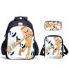Haijing Houten Stokman Kinder Schooltas Schoudertas Etui Combinatieset Rugzak Ondersteuning