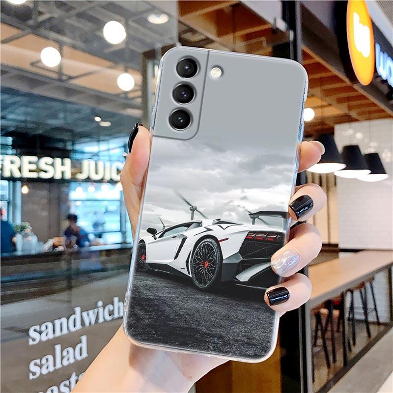 Transparente Silikonhülle für Männer und Frauen mit Sportwagen für Samsung Galaxy S22 S21 S20 FE S 22 Ultra S10 E S9 Plus 5G Telefonabdeckung Coque