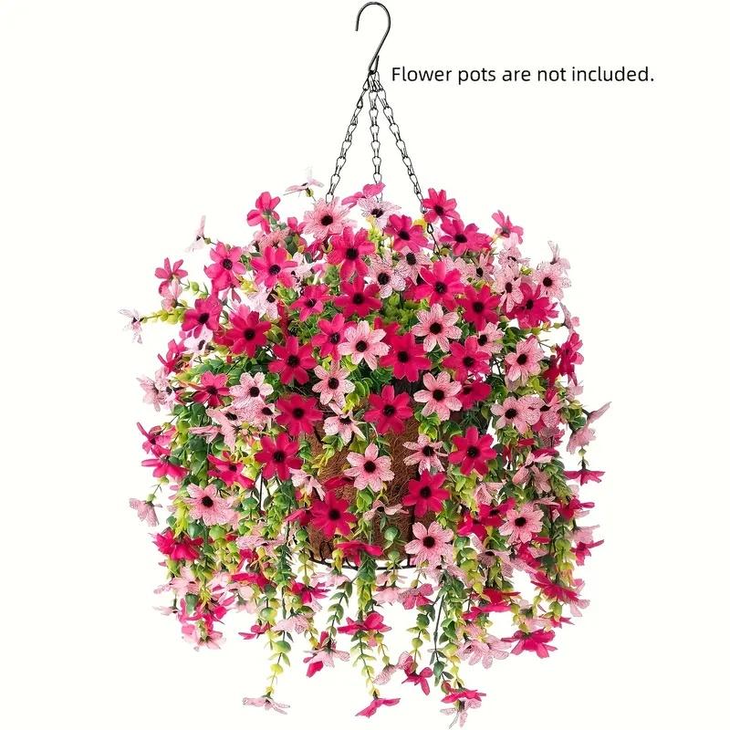 1Piece Artificial Hanging Sunflower Weather Resistant  Decoration For Household Garden Wedding Garden Decoration Decorative Flower Bunch