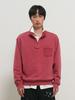 GENERALIDEA Man Pocket Half Zip Sweatshirt [Red] / Gf1Mss004