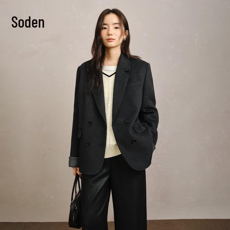 WHIteALLUSION Women s Wool Blend Down Blazer Coat M