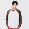 MINISO Men's American Retro Heavyweight Cotton Raglan Long-Sleeve T-Shirt