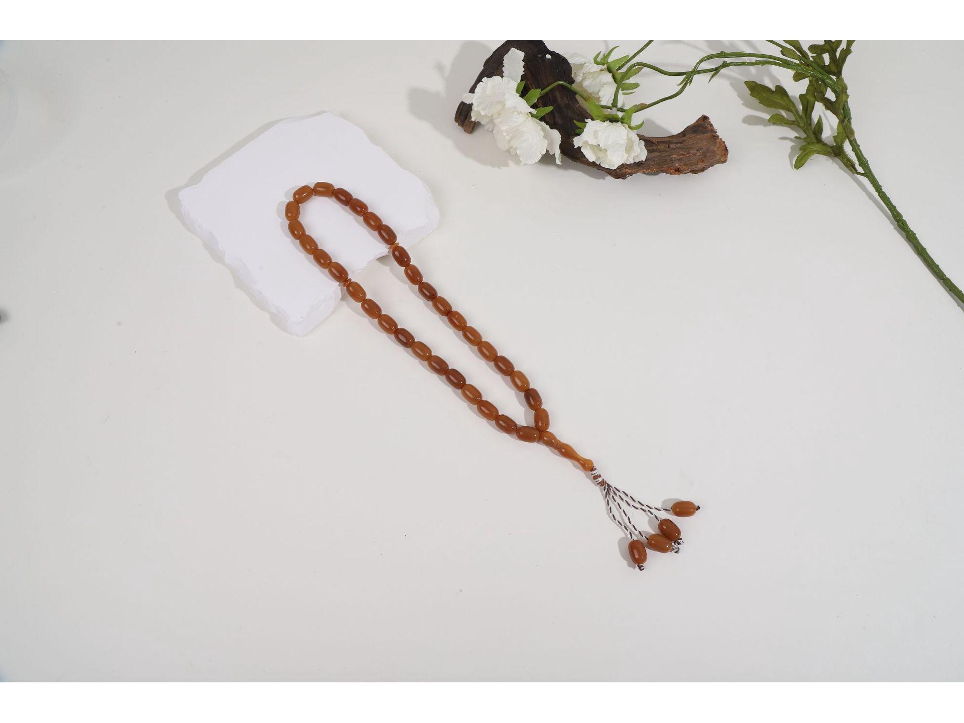 

Middle Eastern Style 33-Bead Tasbih Bracelet - Rice Beads Zikr Prayer Beads. кавовий