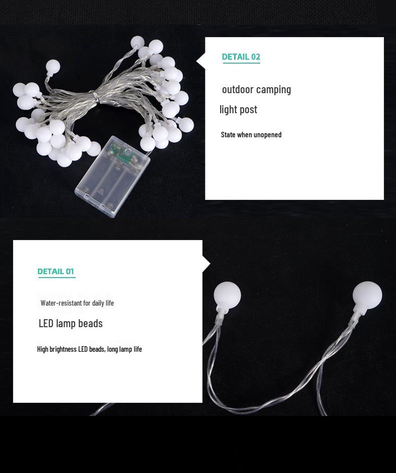 Waterproof Outdoor LED Camping String Lights - Warm Atmosphere & Party Decoration