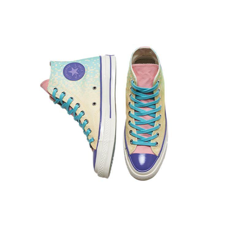 Converse 1970s Chuck Taylor All Star Retro Classic High Top Canvas Shoes Unisex Sneakers Light-Yellow Blue 171935C