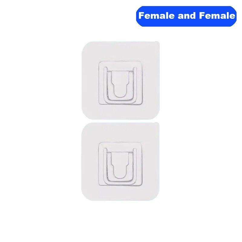 

Самоклеящиеся настенные крючки с пряжкой, вешалка, прозрачные крючки, настенный держатель на присоске для кухни, ванной комнаты Female and Female