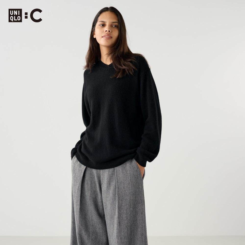 

Uniqlo Кашемировый свободный свитер с V-образным вырезом 10 PINK/WOMEN S