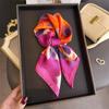 Fashion Floral Print Silk Shawl Square Scarf for Women Soft Satin Neckerchief Female Hair Bands Ribbon Headband Bandana 70X70CM