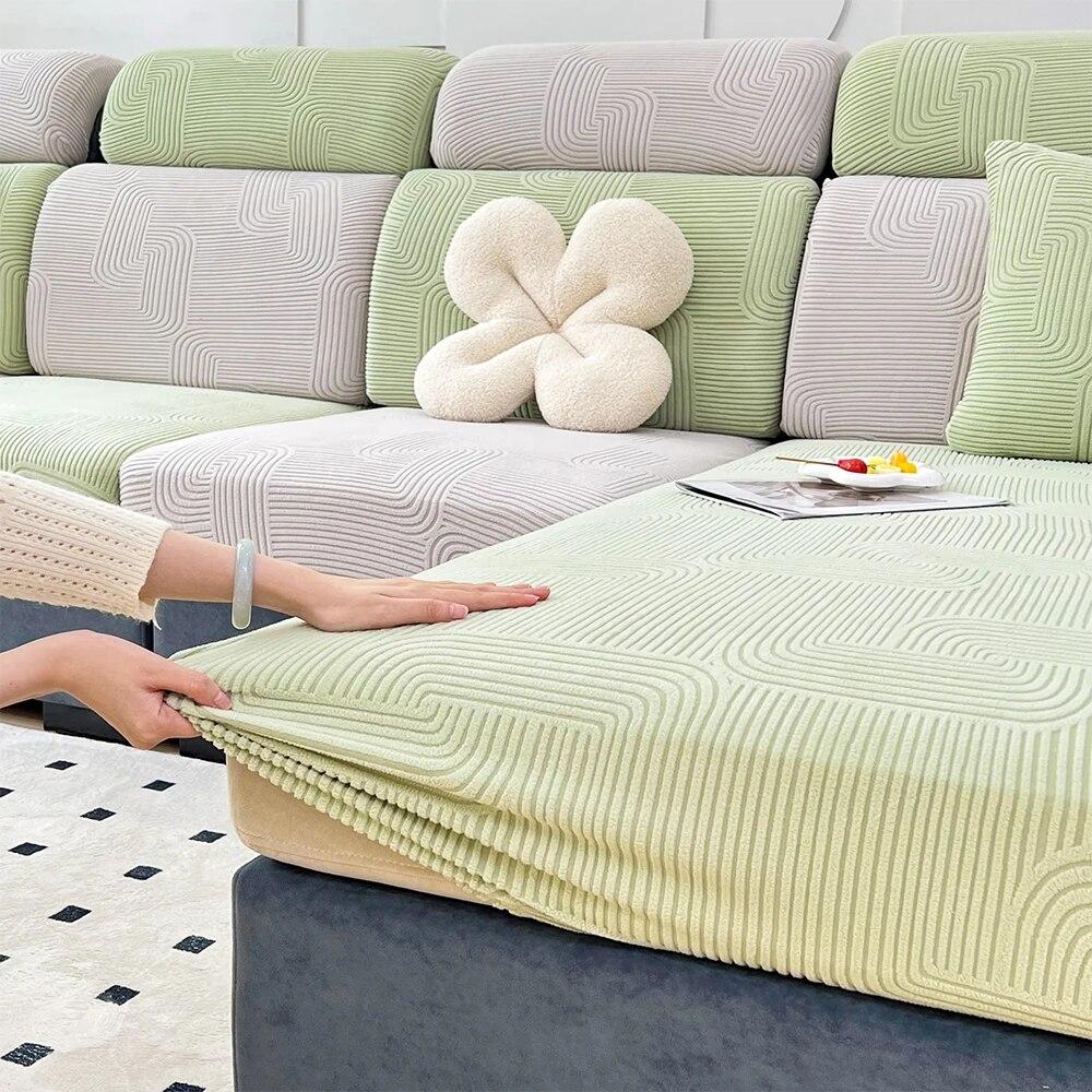 Jacquard-Sofabezug, elastischer Sofabezug, Möbelschutz für Haustiere, waschbar, abnehmbarer Sofa-Sitzkissen-Schonbezug