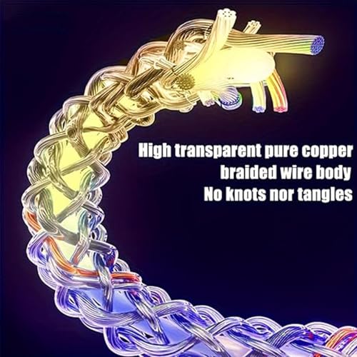 66W RGB luminous data cable dual Type-C fast charging braided cable two pieces 1m