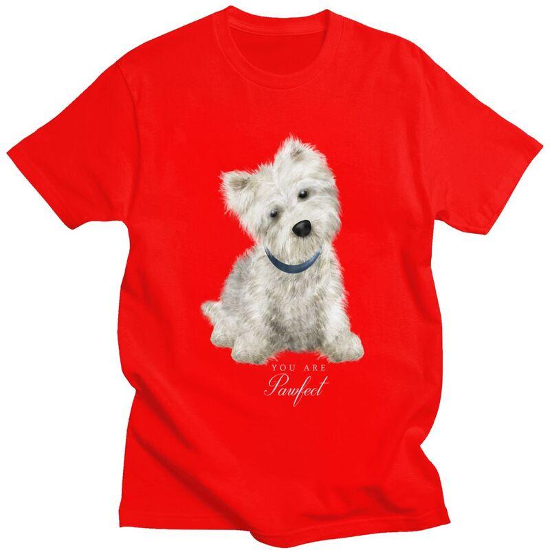

Custom Male Sweet West Highland White Terrier Dog T Shirts Short Sleeve Cotton Tshirt Casual Westie Puppy Tee Clothing S