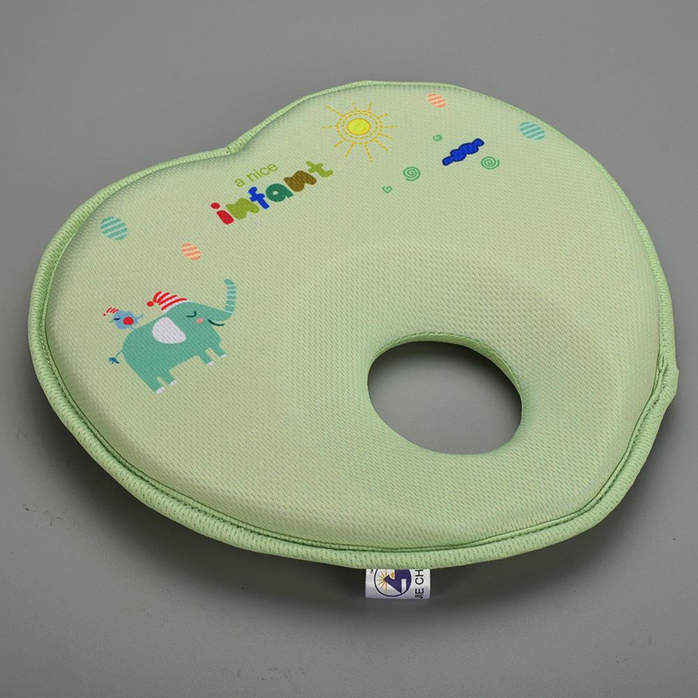 Summer Breathable Memory Foam Sleeping Support Pillow for Infant green